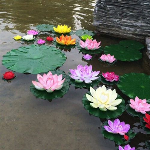 Flower Pond Plant Plants Pond 5Pcs Pool Fish Floating Flower Funny Leaf - Picture 2 of 12