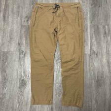 Roark Pants Men 33 Layover Traveler Brown Drawstring Joggers Zip Slash Pocket