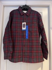 Weatherproof Vintage Men's Heavyweight Flannel Fleece Shirt Jacket LARGE 