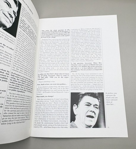 Folleto de entrevista Ronald Reagan 1981 Kenneth Harris The Observer Vintage Conditi - Imagen 7 de 10