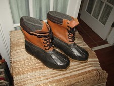 Pro Line Men’s Size 11 Rubber Sole Brown Winter Insulated Snow Rain Boots