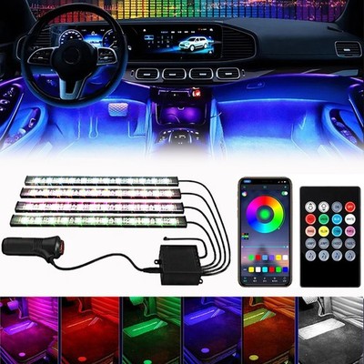 Car LED Strip Lights Kit, Auto Interior Ambient RGB LED Strip Atmosphere Car Dec