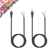 2pcs RCA Male to Bare Wire  Audio Cable For Speaker TV DVD Player 3.4ft/1M