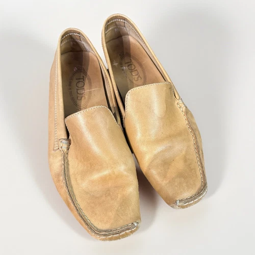 MOCASSINI TOD’S in pelle naturale abbronzata SUOLA VINTAGE SCARPA MODA taglia 9 5