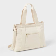Solid Canvas School Tote Bag - Open Story Natural