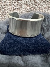 Tiffany & Co. 1837 Silver Wide Cuff Bangle Bracelet UK Hallmarked