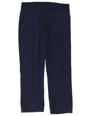Kappa Damen Graphic Straight Chino Hose W34 L29 dunkelblau Polyester CO07