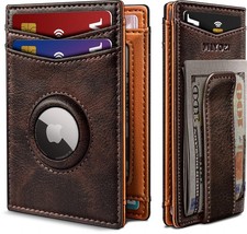 miyozi Airtag Wallet for Men- with Money one size, Forest Brown Orange091