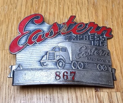 Rare Vintage Eastern Express Inc Trucking Trucker's Cap Hat Badge Pin