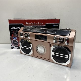 Studebaker SB2145 80s Retro Bluetooth Boombox CD Player FM Radio Power On Tested