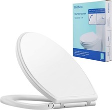 Round Toilet Seat with Cover Quiet Close One-Click to Quick Release Slow Close