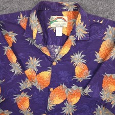 Vintage Paradise Found x LL Bean Shirt Mens M Tall Pineapple Tropical USA Made