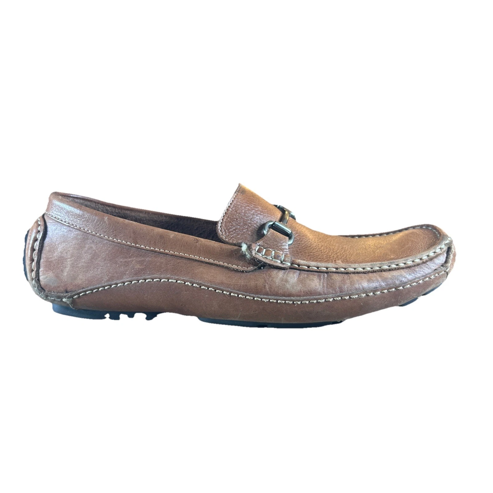 Scarpe mocassini Clarks 71288 marroni punta quadrata guida mocassini uomo 11 M