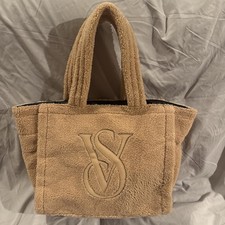 Flawless Victoria's Secret Plush Fleece Tote Sherpa Tan Large Never Used 