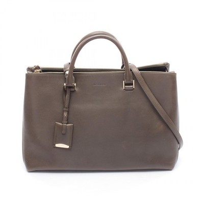 JIL SANDER shoulder crossbody Tote Bag leather Gray Used Women