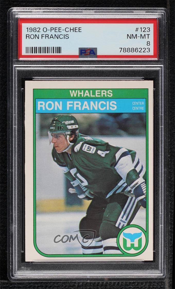 1982-83 O-Pee-Chee Ron Francis #123 PSA 8 HOF 1ar2
