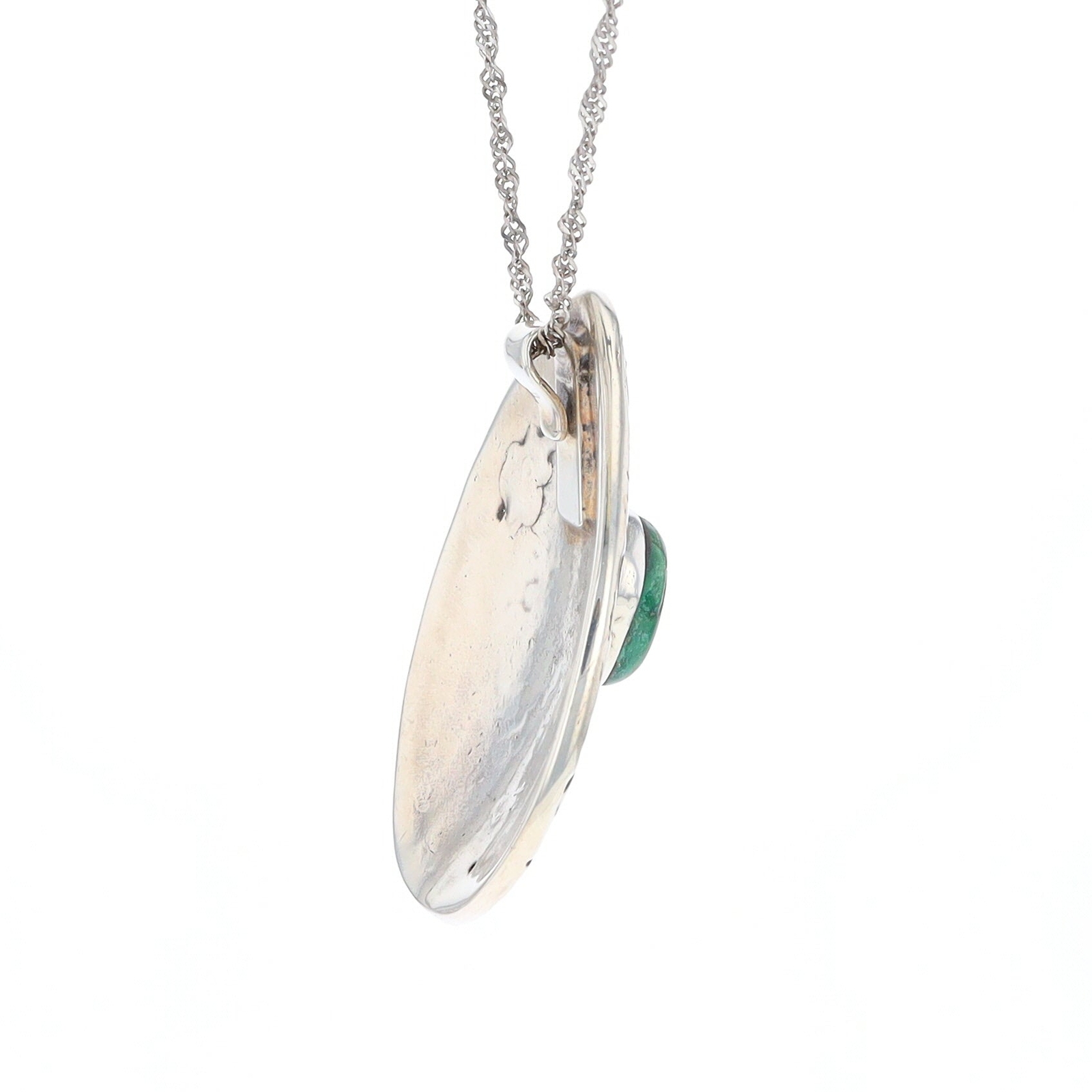 Native American Turquoise Double Leaf Silver Pend… - image 19