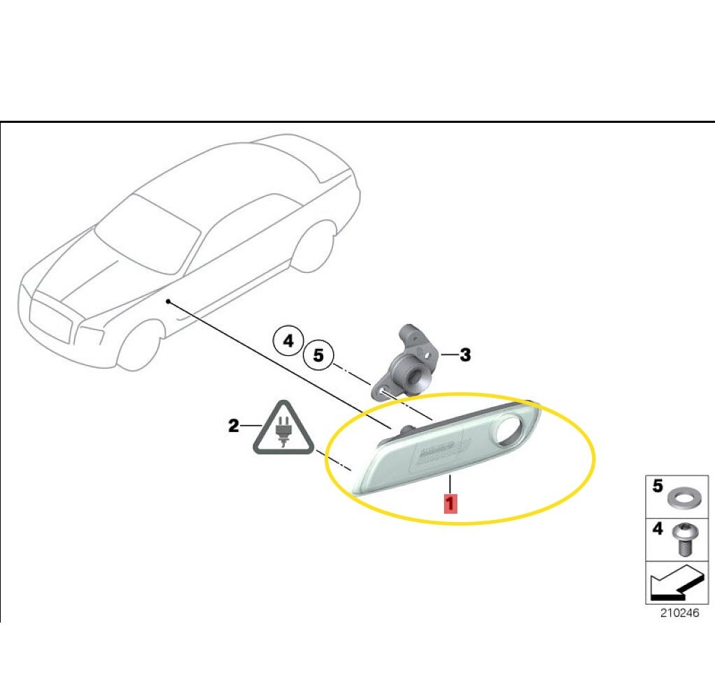 For  Rolls-Royce Ghost  Wraith Dawn Width indicator（right）OEM:63147201194