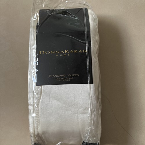 DONNA KARAN COLLECTION 100% SILK QUILT IVORY 1pc STANDARD SHAM NIP $189 - Picture 7 of 9