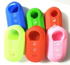 New Colored Silicone Cover Case For Fiat 500 3 Button Remote Flip Key Fob New Colored Silicone Cover Case For Fiat 500 3 Button Remote Flip Key Fob
