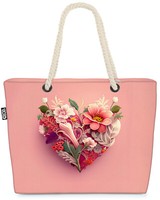 Blumen Herz Liebe Muttertag Beach Bag Valentinstag Mutter Muttertag Geschenk He