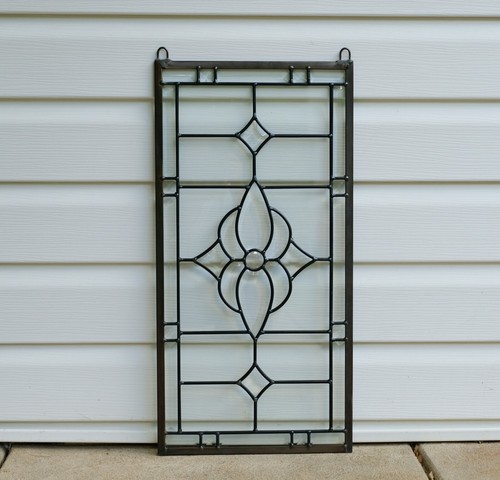12" x 24"Handcrafted stained glass panel Clear Beveled window panel - Picture 1 of 10