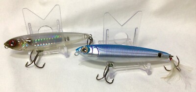 2 Yo-Zuri 4'' 3DB Pencil 100 Topwater Bait, 4'' rattle float fishing lures ghost