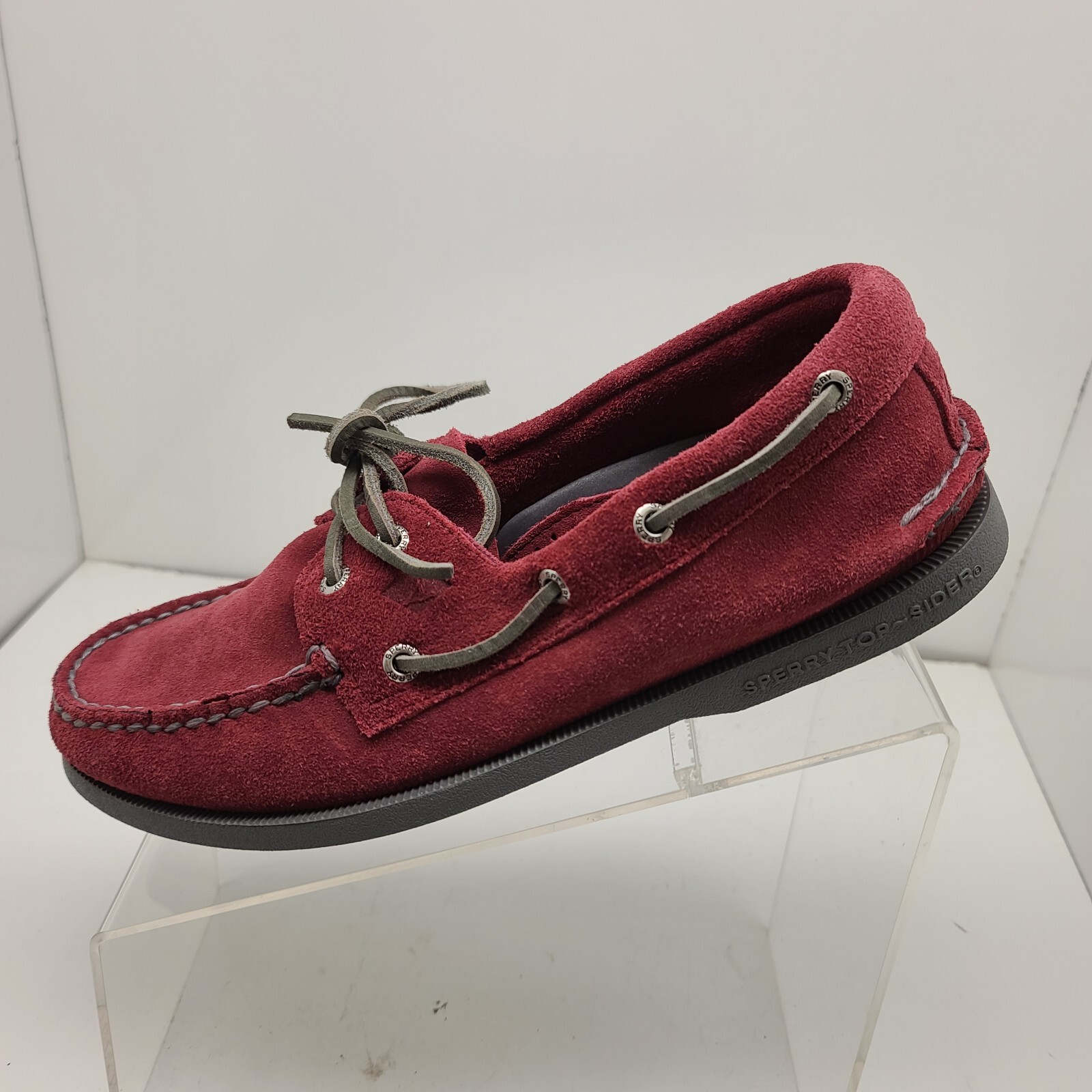 Summer Suede Boat Shoe, Burgundy 