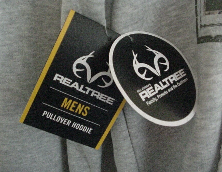 Realtree Men's Graphic Print Logo Lightweight Grey Pullover Hoodie Sweatshirt - Image 2 of 4