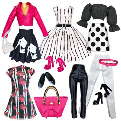 Eledoll Fashion Pack Clothes for 11.5 inch Doll Boss Lady Fuchsia Pink Set
