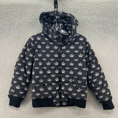 Dolce Gabbana Jacket Girls 7/8 Black White Full Zip Outdoor Hoodie
