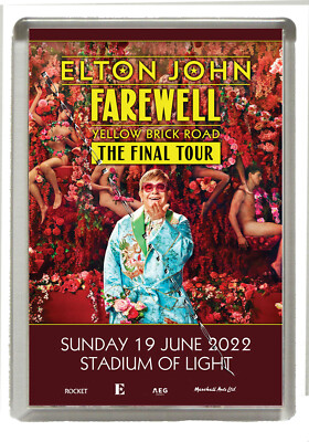 Elton John - Farewell Yellow Brick Road Final Tour 2022 Kühlschrankmagnet 90 x 60 mm 