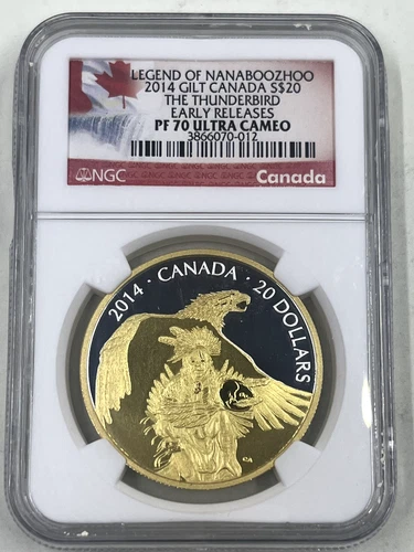 2014 Gilt Canada S$20 NGC PF70 Ultra Cameo The Thunderbird Early Release