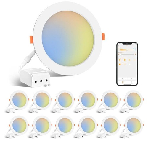 12 PK 4 Inch Smart Recessed Lighting Work with Alexa 2700K~5700K 6CCT Selectable