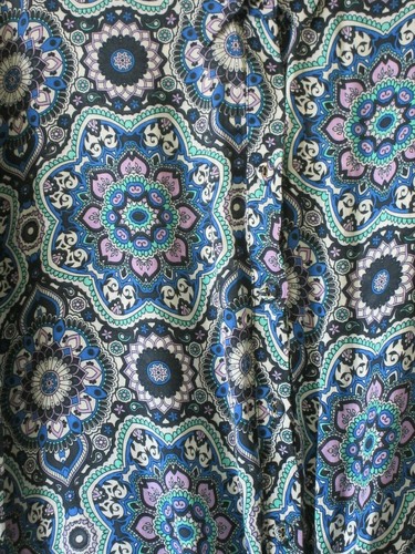 RIVER ISLAND TIE FRONT BLOUSE SHIRT BLUE PURPLE PAISLEY 50s STYLE SZ 8 NEW - Picture 6 of 11