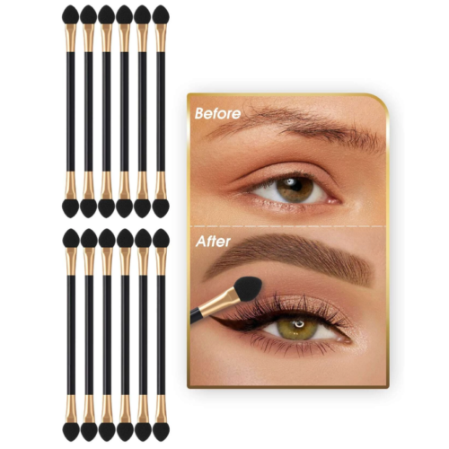 12 pcs Eye shadow Applicators Brush Sponge Tipped Makeup Dual Sides US Seller
