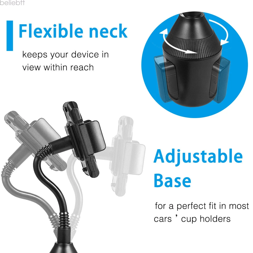 Universal 360° Adjustable Phone Mount Car Cup Holder Stand Cradle For Cell Phone - Image 3 of 4