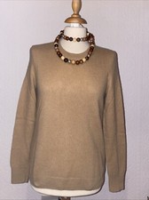 Uniqlo Cashmere Crew Neck Jumper Camel / Beige Medium RRP £109