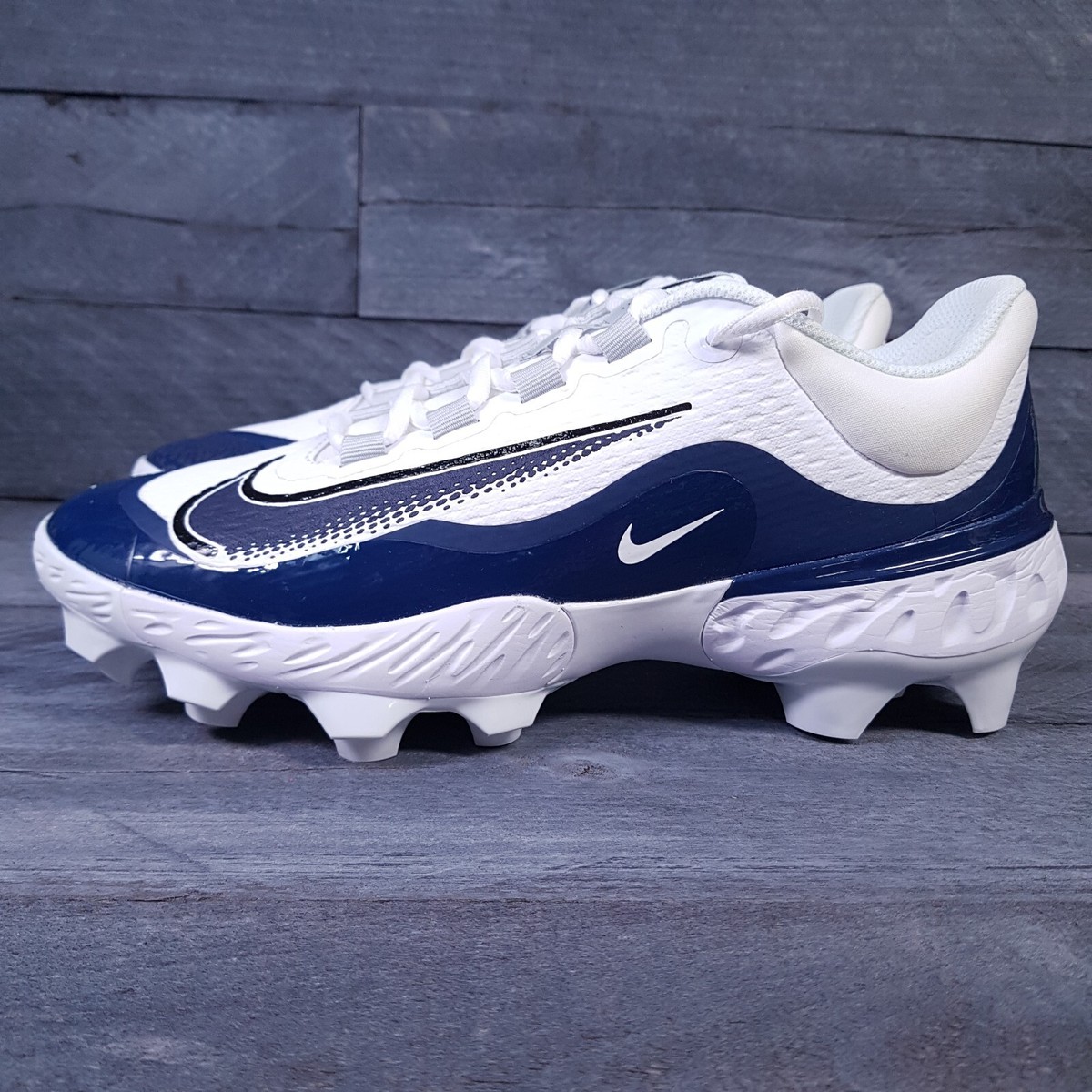 Nike Alpha Huarache Elite 4 Low ホワイトネイビー NIKE Alpha Huarache Elite 4 Low MCS Baseball Cleats Mens 9