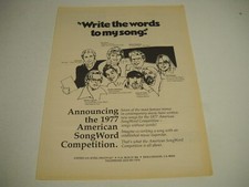 MAC DAVIS Paul Anka MICHEL LEGRAND Paul Williams others 1977 Promo Display Ad