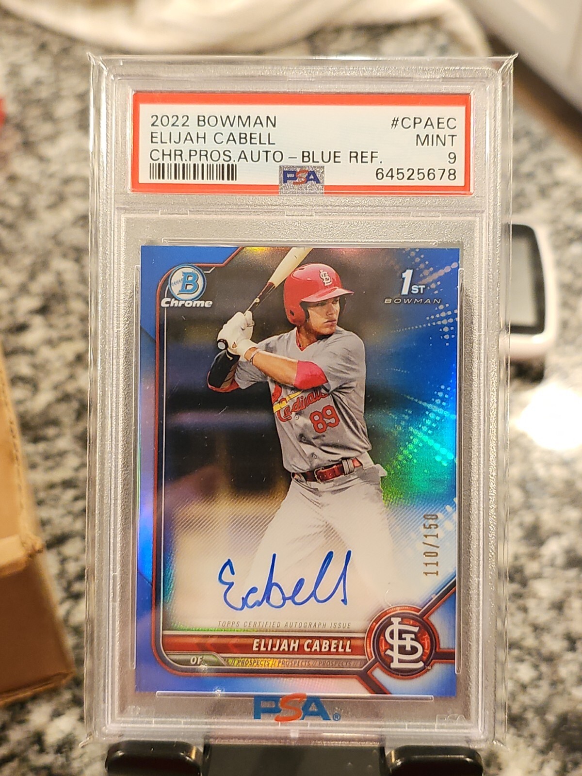 2022 Bowman Chrome 1st Rookie Autograph Blue Elijah Cabell RC Auto /150 PSA 9