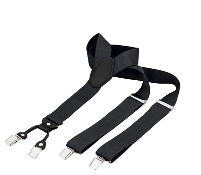 BomGuard Herren Damen Hosenträger Träger 4 Clips 3,5 cm Y-Form
