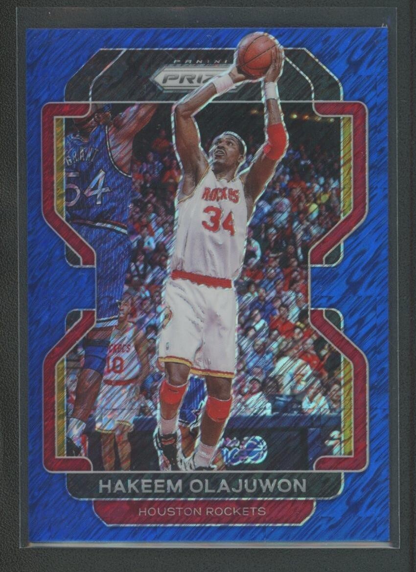 2021-22 Hakeem Olajuwon 13/30 Panini Prizm Shimmer Blue
