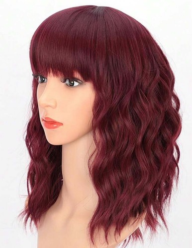 Perruque Longue Brune Synthétique Avec Frange - Bonnet Ajustable +4 - Neuf Sans étiquettes