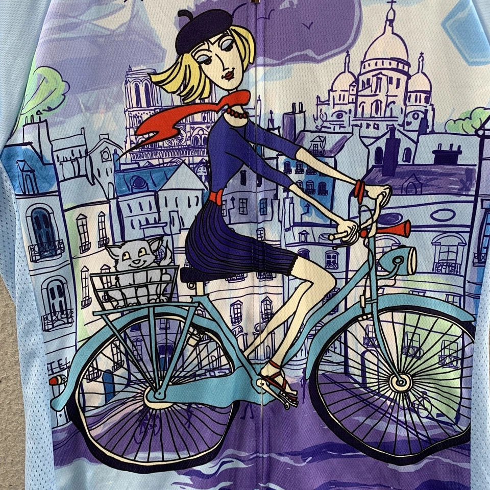 83 Ropa Deportiva Para Mujer L París Ciudad Bicicleta Ciclismo Motociclista Cremallera Completa Camiseta Prenda para el torso Foto 3 de 4