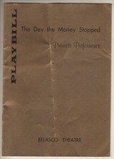 Richard Basehart "The Day The Money Stopped"  FLOP  Playbill 1958  OPENING NIGHT