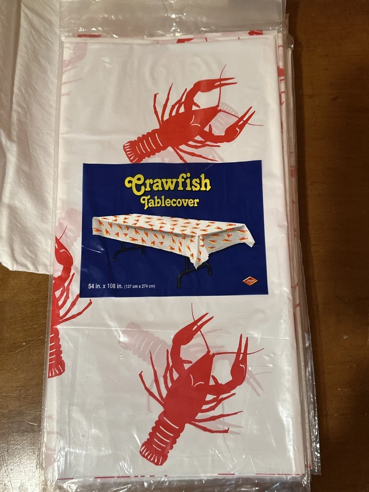 15 - Crawfish, Crayfish, Lobster, Low Country Boil Plastic Tablecloths 54"x 108" - Image 3 of 4