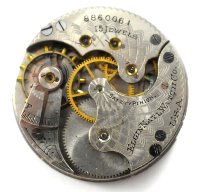 Vintage Elgin Grade 216 6s 15J Hunting Pocket Watch Movement lot.fa