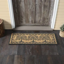 New Primitive BLACK WILLOW TREE OUTDOOR RUG Porch Mat 17" x 48"