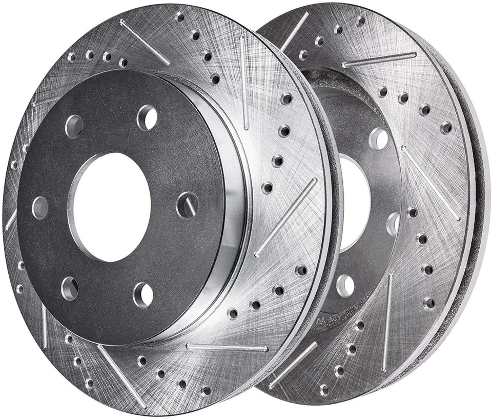 Pinza de freno izquierda rotores perforados delanteros para Chevy GMC K1500 Suburban K2500 Tahoe Foto 4 de 4